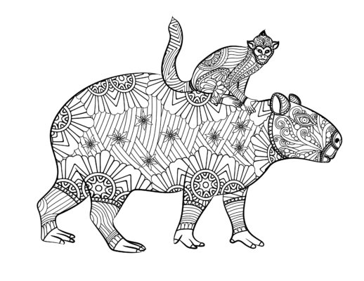 Capybara Coloring Pages